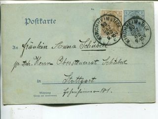 Germany Uprated Postal Card 1902,  With Hand Painting