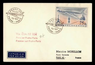 Dr Who 1958 Czechoslovakia First Flight Prague To Paris France E48140