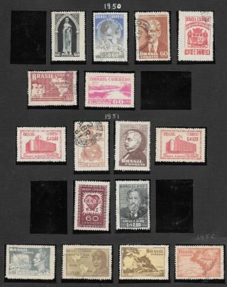 Brazil.  1950 - 1954.  Hinged And (mainly) On 5 Pages