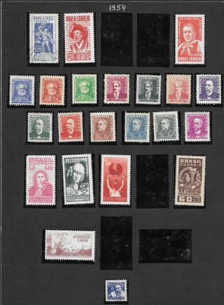 BRAZIL.  1950 - 1954.  HINGED AND (MAINLY) ON 5 PAGES 5