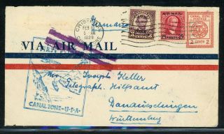 Canal Zone Postal History: Lot 1 1929 Fam5 Ffc Canal Zone - Wurttemberg $$$