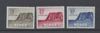 Norway 1943 Tourist Association Fund Set Of 3 Mnh Sg 349/351