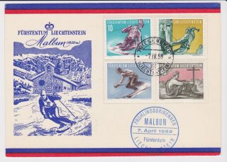 Stamps 1958 Liechtenstein Malbun First Day Cover Postal History