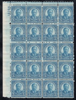 Tdstamps: Us Stamps Scott 637 5c Roosevelt Nh Og,  P Block Of 20