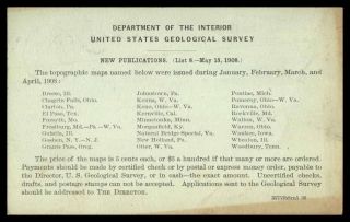 Us Geological Survey Dept Of The Interior Washington Dc Jun 18 1908 Official Ad
