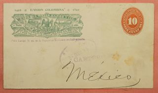 1893 Mexico Wells Fargo & Co Express Stationery Cartero No.  1 Cancel