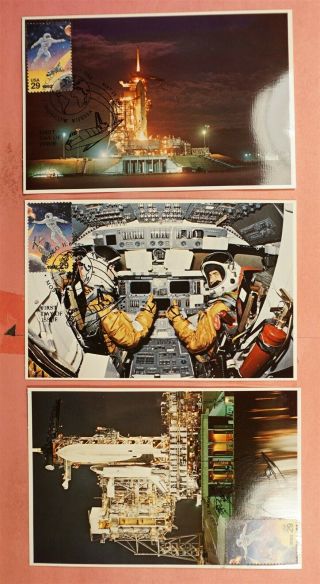 7 Fdc Set 1992 2631 - 3 Space Accomplishments Nasa Photo Cards