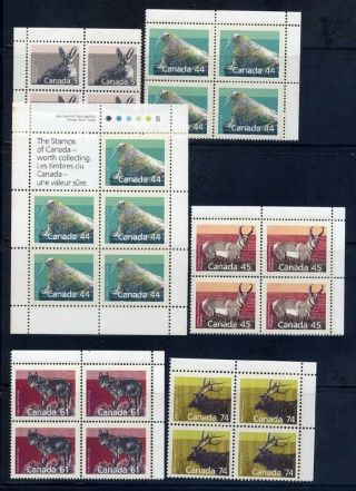 Canada Corner Blocks & Booklet Pane 1988 Mammals Mnh L M0032