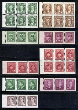 Canada Booklet Panes 1937 - 1953 Mnh/lh L P2029