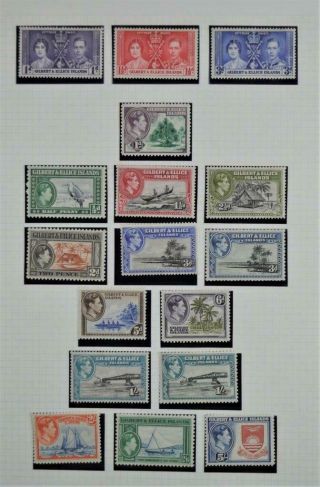 Gilbert & Ellice Islands Stamps Selection On Page (a61)