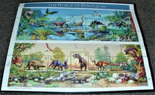 Us Prehistoric 1997 Scott 3136 The World Of Dinosaurs 32c Mnh 15 Stamp Sheet