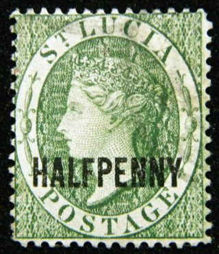 St.  Lucia Stamp 1881 1/2d Queen Victoria Surcharged Scott 15 Sg23