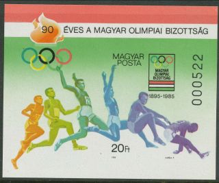 Hungary 1985 Imperf Minisheet Mnh Olympics Long Jump Bin Gb£5.  00