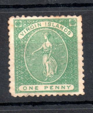 British Virgin Islands 1866 1d Green Sg 5 Mh Ws14377