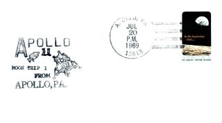 Apollo 11 Moon Landing Cachet From Apollo,  Pa With 8c Apollo 8 Stamp Sc 1371.