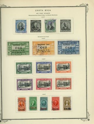 Costa Rica Scott Specialty Album Page Lot 29 - Air Post - See Scan - $$$