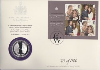 Gb Stamps First Day Cover 2011 Royal Wedding With Large Silver Proof Coin
