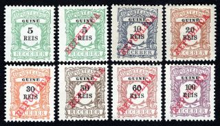 Portugal Guinea 1904 - 1911 Group Of 8 Stamps Mi Porto 1,  11 - 17 Mh Cv=5.  9€