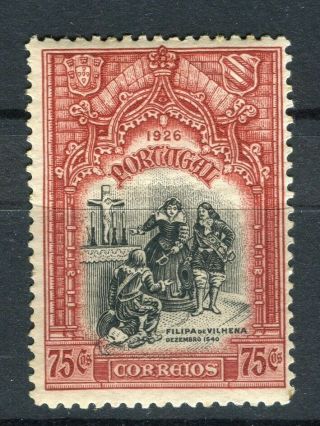 Portugal; 1926 Early Pictorial Issue Fine Hinged 75c.  Value