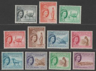 Somaliland Protectorate 1953 - 58 Queen Elizabeth Ii Part Set To 10sh Cat£100