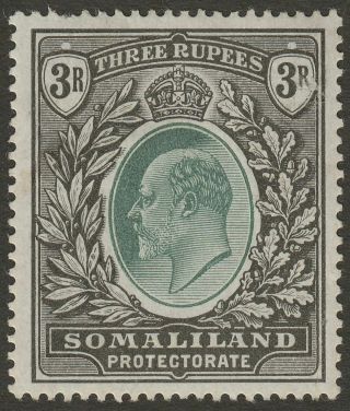 Somaliland Protectorate 1904 Kevii 3r Green,  Black Sg43 C £70 Missing Perf