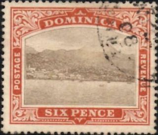 Dominica 1907 Edward Vii 6d Black & Chestnut Sg.  42