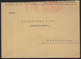 (111cents) Germany 1923 Inflation 20000m Meter Cover