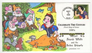 Sss: Collins Hp Fdc 1998 Celebrate Century 1930s Snow White 7 Dwarfs Sc 3185