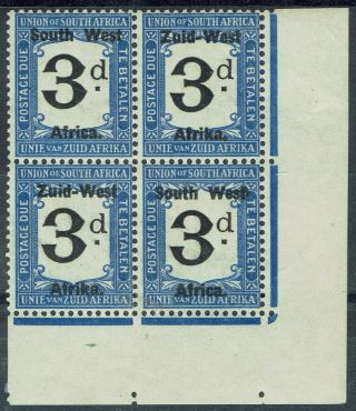 South West Africa 1923 Postage Due 3d Block Setting I London Printing