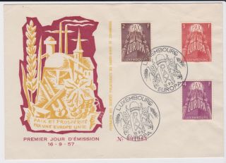 Luxembourg Stamps 1957 Europa Registered First Day Cover Postal History