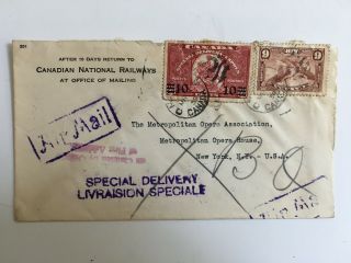 Canada To York,  1939,  Special Delivery,  Airmail,  Claimed By Owner