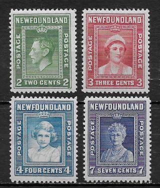 Newfoundland,  Canada,  1938,  Royal Family,  Set Of 4,  Perf,  Mnh