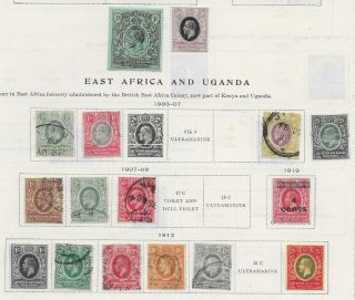 16 East Africa And Uganda Stamps From Quality Old Album 1903 - 1919