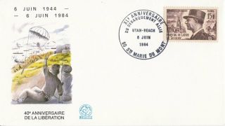France : 1984 40th Anniversary Of D.  Day - Ste Marie Du Mont Special Cancel