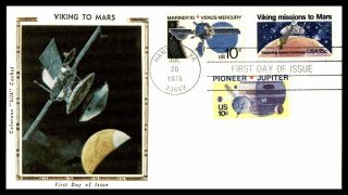 Mayfairstamps Us Fdc 1978 Viking To Mars Combo Franking Colorano Silk First Day