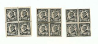 U.  S.  Stamps Scott 611 Two Cent Harding Set Of Line/center Line Blocks