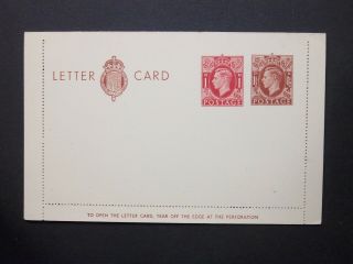 Gb Stationery 1940 Kgvi 11/2d,  1d Letter Card Gummed On Back H&b Lcp14b