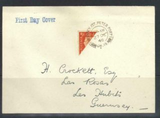 Guernsey 1940 Bisect Sgb55 Commercial Fdc Min Cat £50