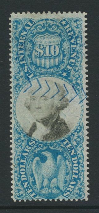 Us 1871 $10 Documentary - Second Issue Sc R128 Cat $90.  00