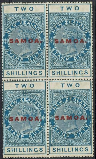Samoa 1914 Qv Zealand 2/ - Block Mnh Perf 14.  5 X 14