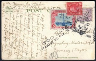 " Too Late " On Graf Zeppelin Card To Germany,  With Beacon Air Mail,  C11,  Etc.