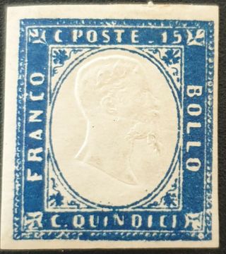 Italian States Sardinia 1855 - 1863,  15c,  High Cv $,