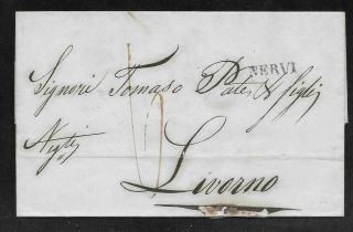 Italy / Italia - 1847 Entire Letter - Nervi To Livorno - Rated " 6 "