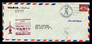 Dr Jim Stamps Us York First Flight Air Mail Legal Size Cover Port Of Spain