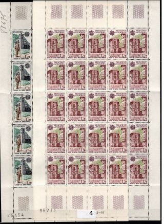 / 25x French Andorra - Mnh - Euroap Cept 1979 - Architecture - Folded Sheets