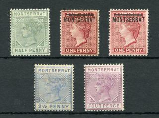 Montserrat 1884 - 85 Values To 4d Mm Cat £96