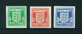 Guernsey 1941 Coat Of Arms Full Set Of Stamps.  Sg 1 - 3.