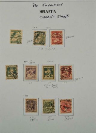 Switzerland Stamps 1915 - 1917 Good Selection On Page (a147)