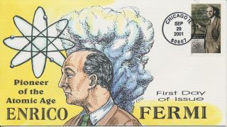 3533 Enrico Fermi Physicist Hand Painted Fred Collins Cachet First Day Cover