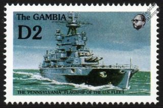 Uss Pennsylvania (bb - 38) Battleship Warship Stamp (wwii Flagship Of The Us Navy)